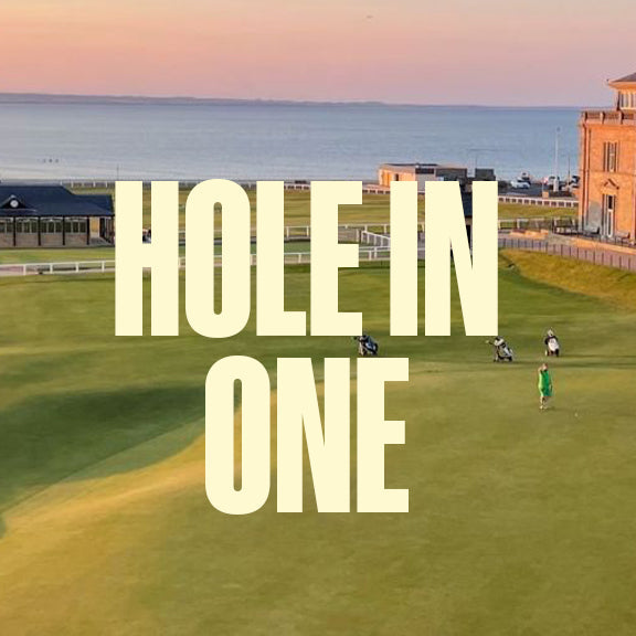 Image of the 18th tee at St. Andrews with ‘Hole in One’ caption
