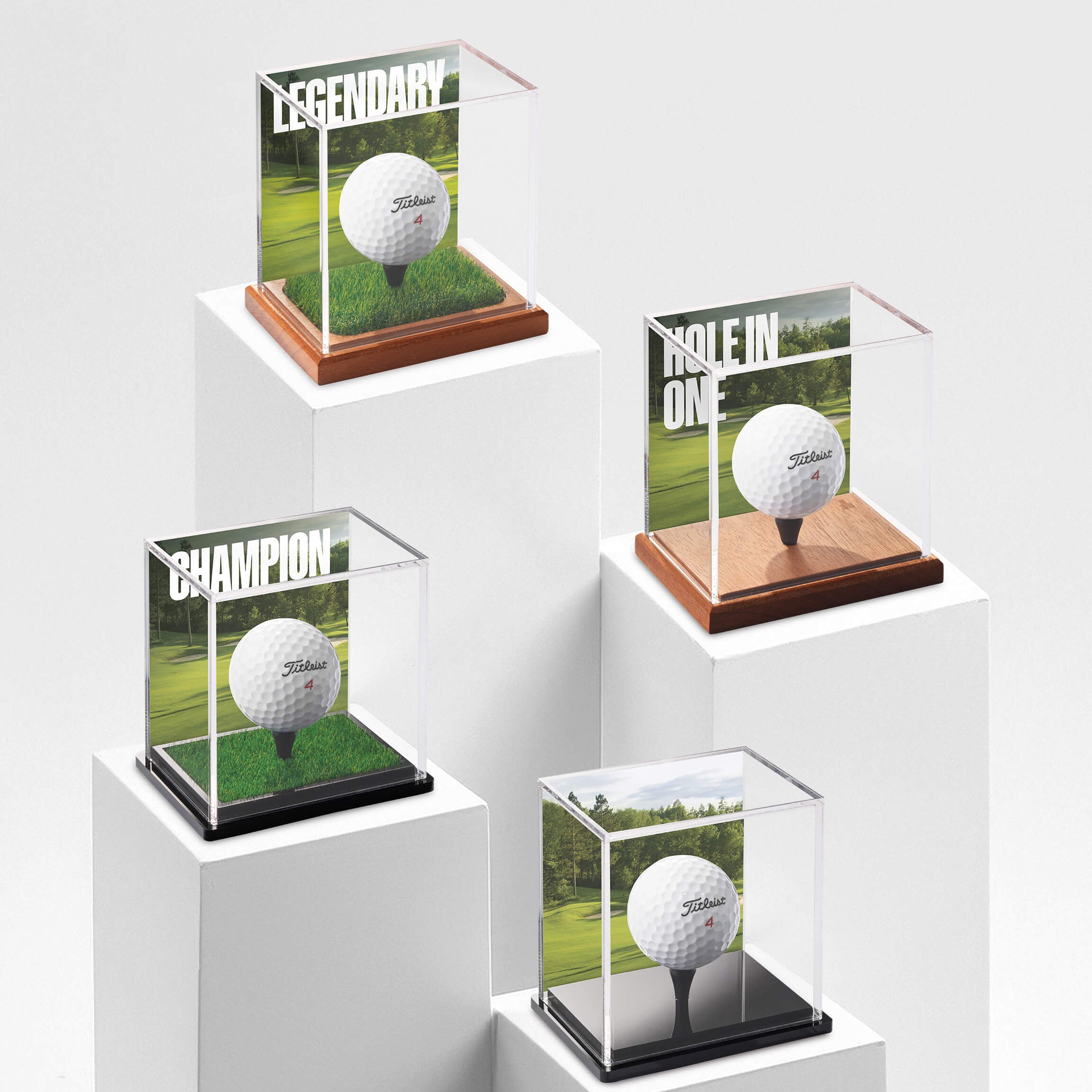 The Icon-UV Hole In One Background Golf Ball Display Case