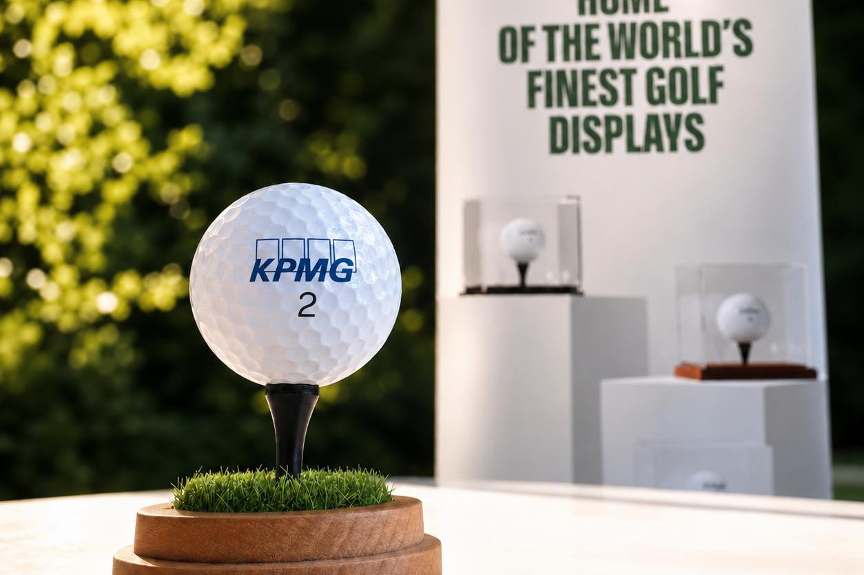 a golf ball on a stand
