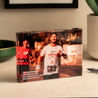 a picture of a man running on a table