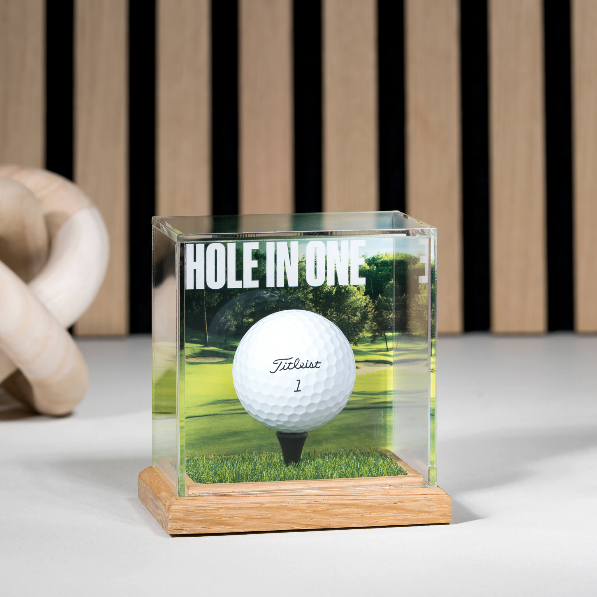 The Prestige Oak 'Hole in One Edition' Golf Ball Display Case