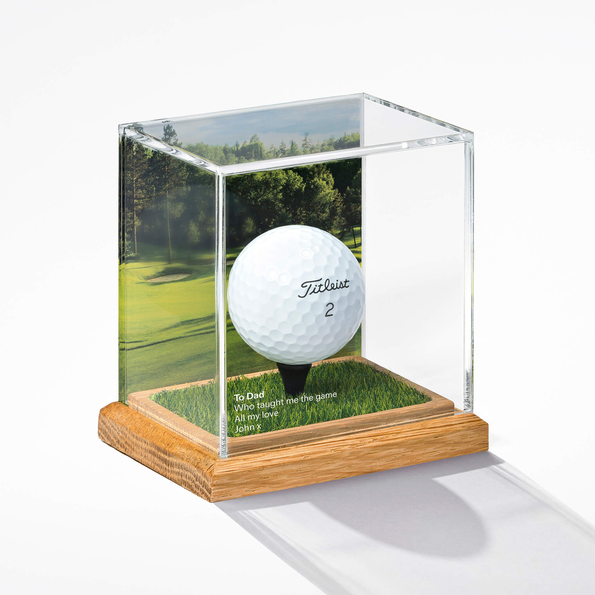 The Prestige Oak 'Hole in One Edition' Golf Ball Display Case