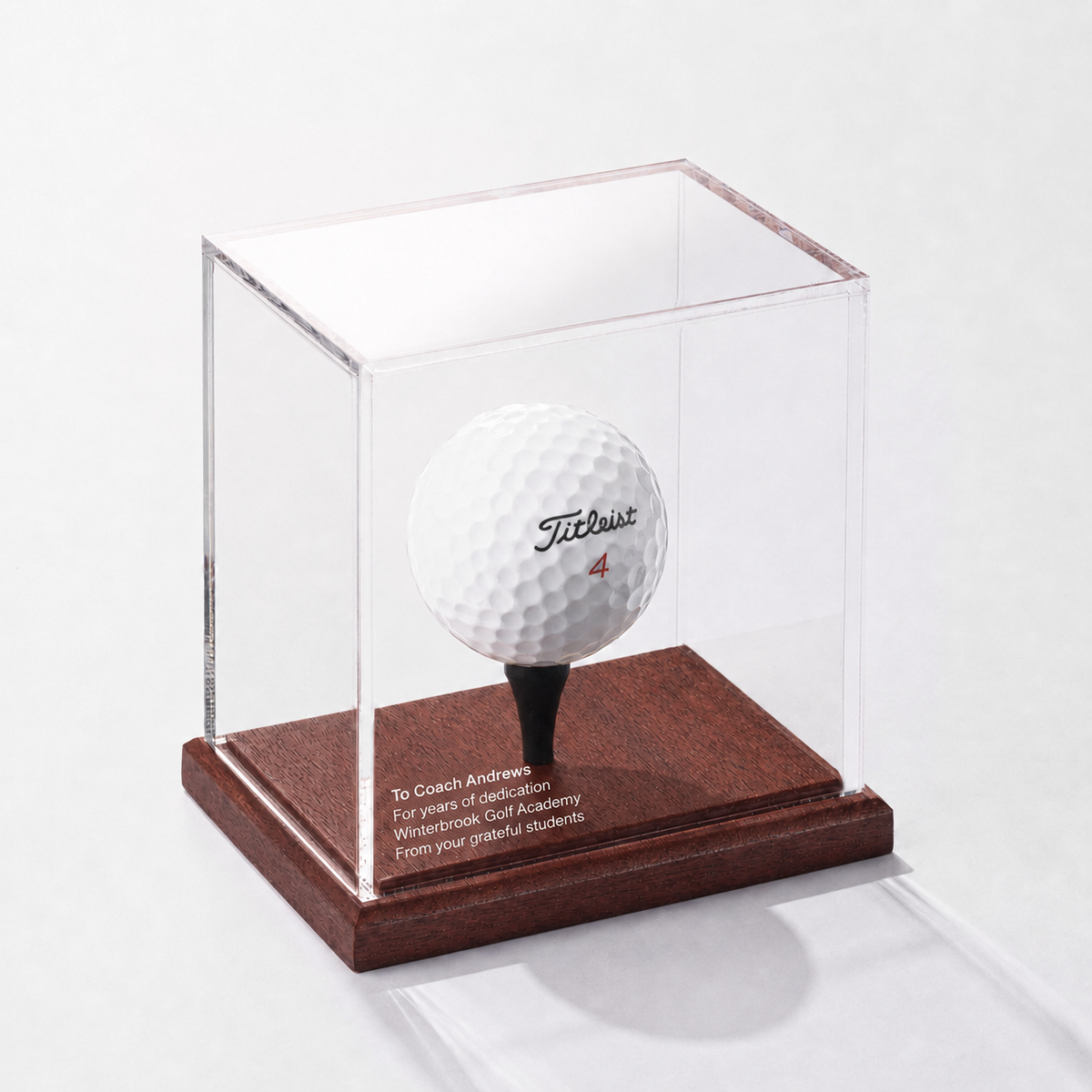 Heritage Mahogany base, Standard golf ball display case
