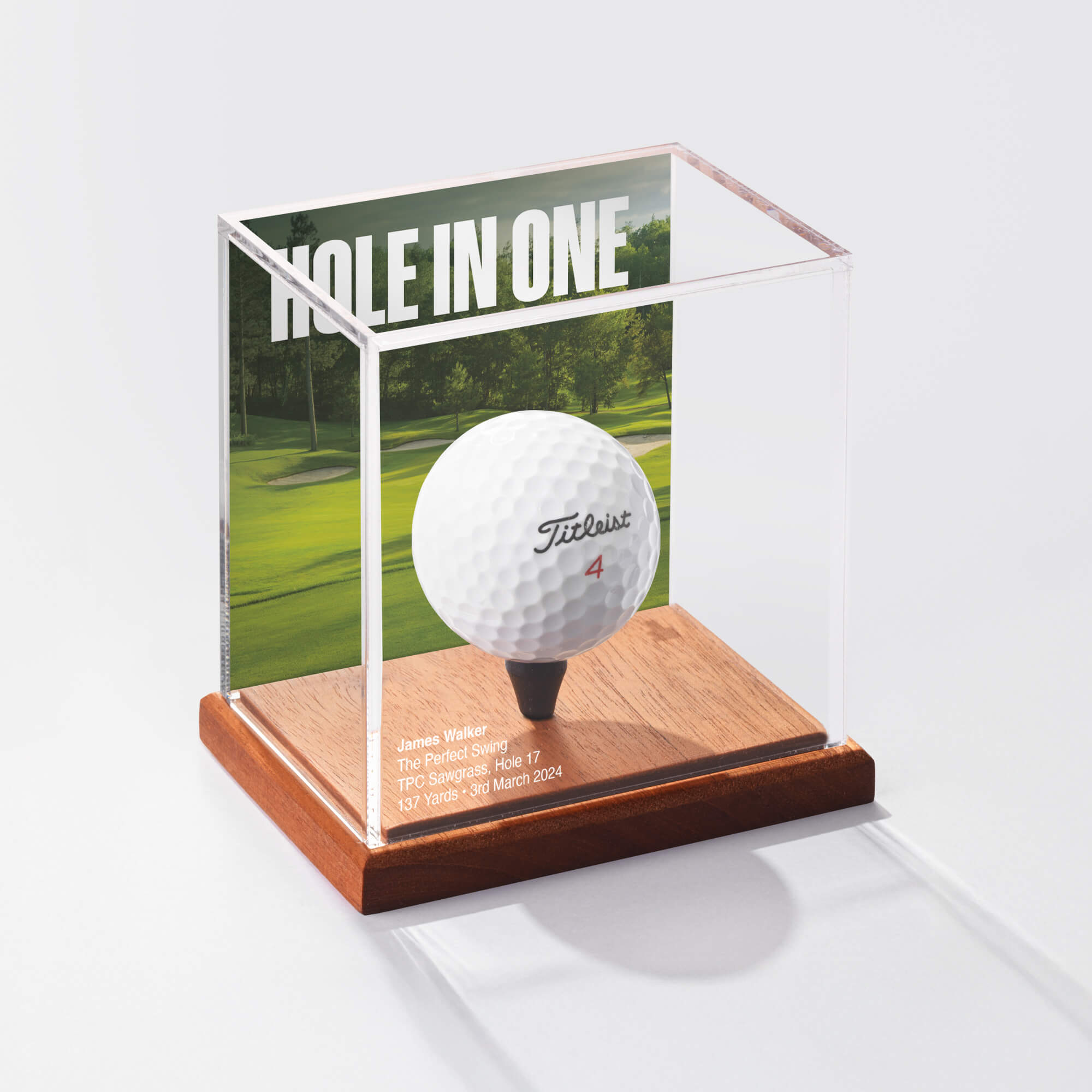 The Heritage Hardwood 'Birdie Edition' Golf Ball Display Case