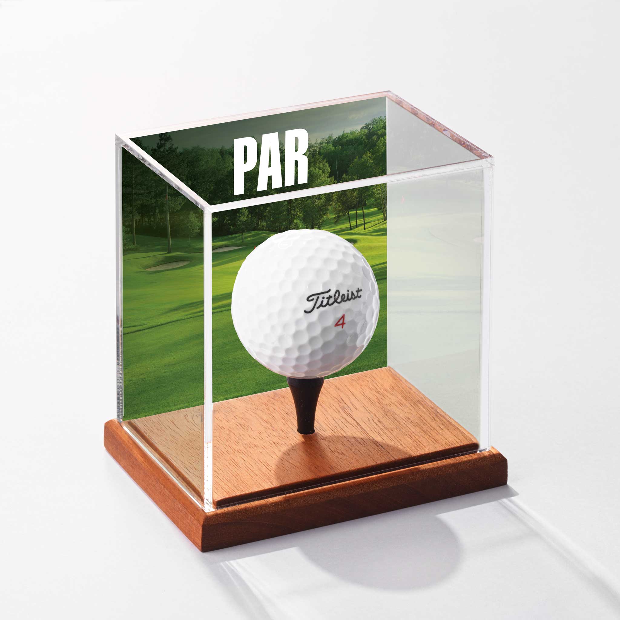 The Heritage Hardwood 'Par Edition' Golf Ball Display Case