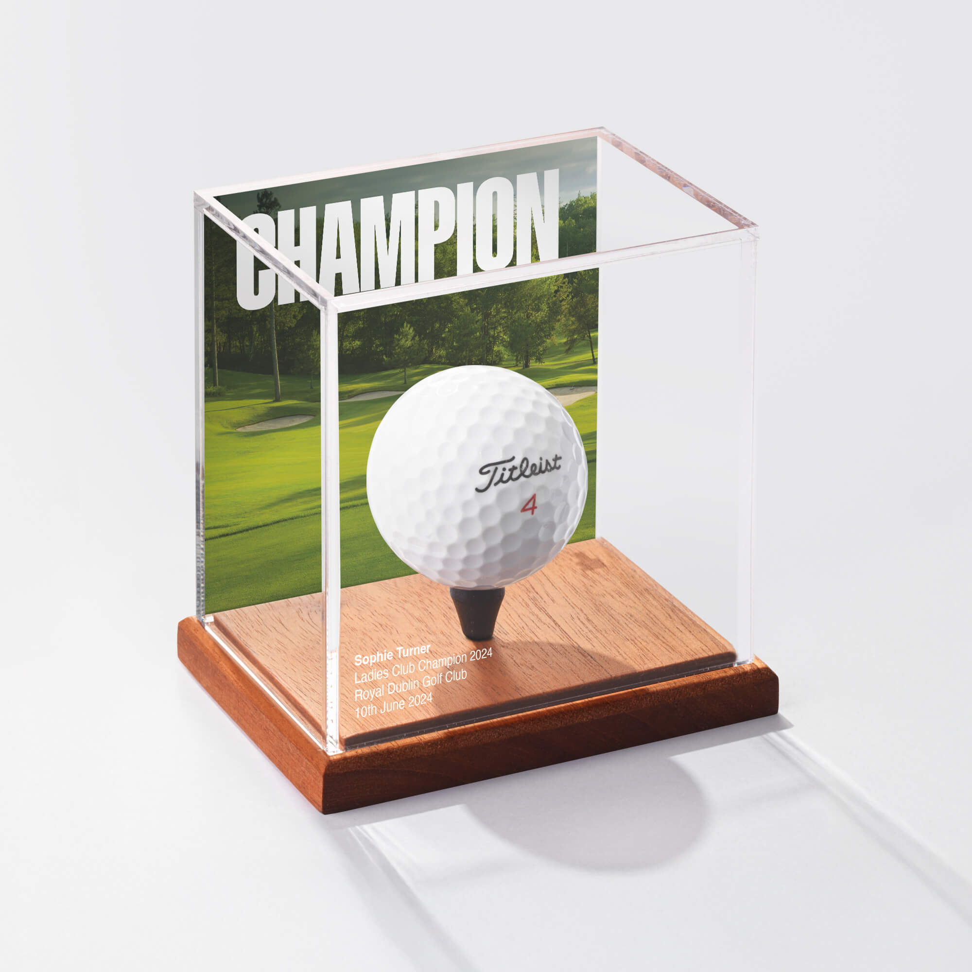 The Heritage Hardwood 'Birdie Edition' Golf Ball Display Case
