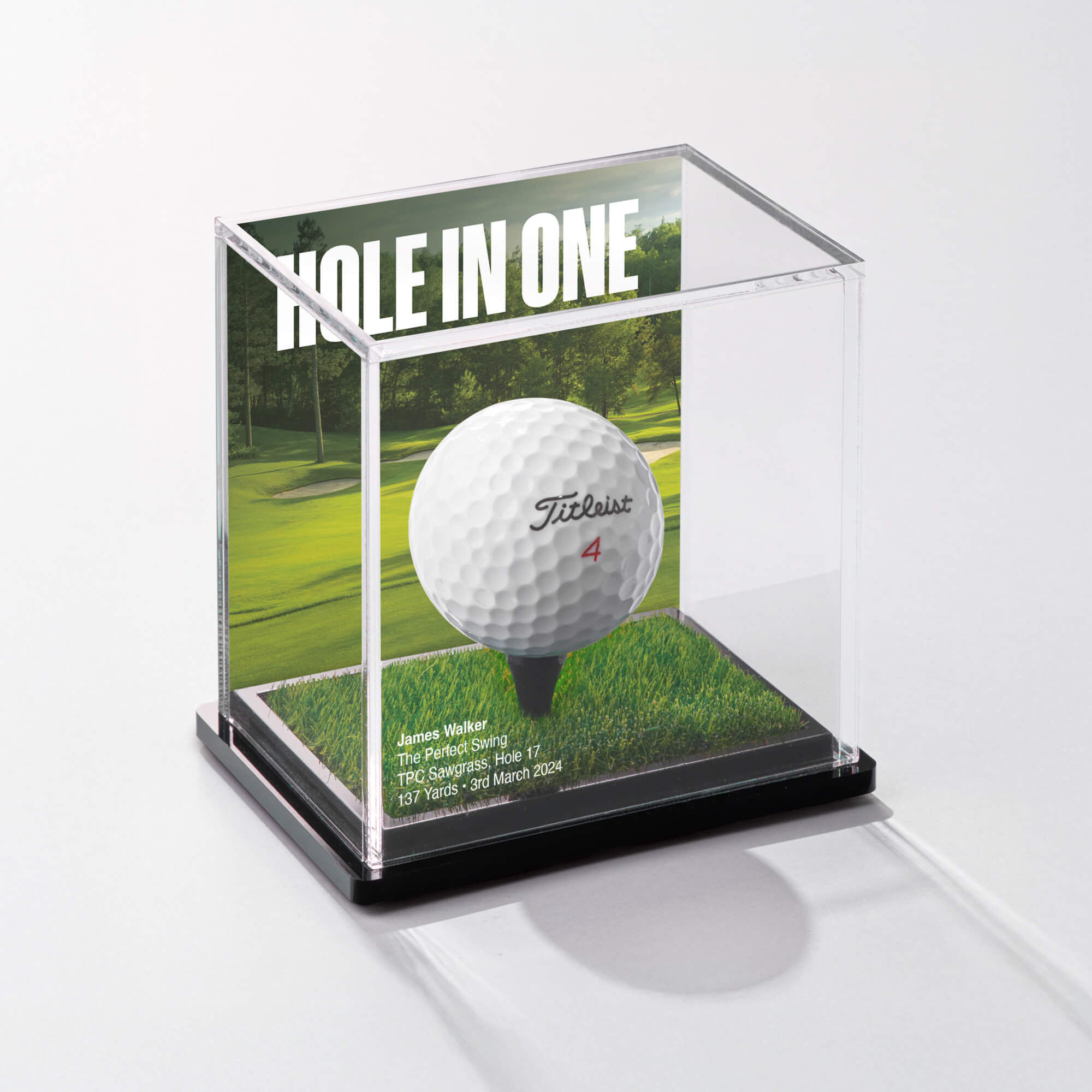 The Prestige Oak 'Hole in One Edition' Golf Ball Display Case